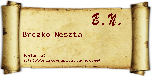 Brczko Neszta névjegykártya